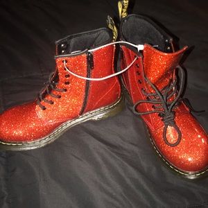Brand New Sparkly Red Doc Martens